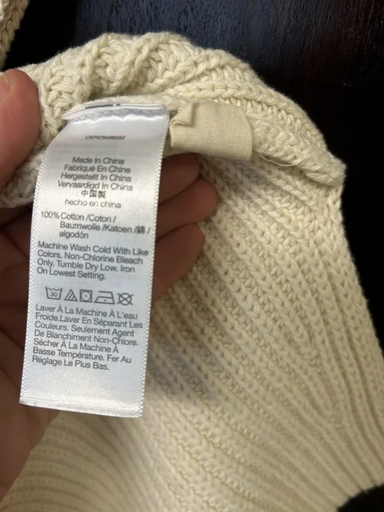 Madewell Cream Ribbed Knit Sweater Top Lagenlook minimalist capsule size M - Picture 4 of 4